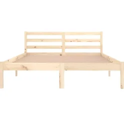 vidaXL - Bed frame met hoofdbord - Naturel - Massief grenenhout - 140x200 cm Discount