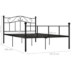 vidaXL - Bed frame met hoofdeinde - Zwart - Metaal - 120x200 cm Outlet