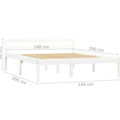 vidaXL - Bed frame met hoofdeinde - Wit - Massief grenenhout - 140x200 cm Hot