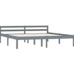 vidaXL - Bed frame met hoofdeinde - Grijs - Massief grenenhout - 160x200 cm Clearance