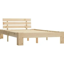 vidaXL - Bed frame met hoofdeinde - Bruin - Massief grenenhout - 120x200 cm Clearance