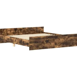 vidaXL - Bed frame met hoofd- en voeteneinde - Gerookt eiken - 180x200 cm Outlet