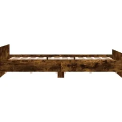 vidaXL - Bed frame met hoofd- en voeteneinde - Gerookt eiken - 180x200 cm Outlet