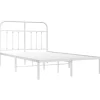 vidaXL - Bed frame met hoofdbord - Wit - Metaal - 120x200 cm New