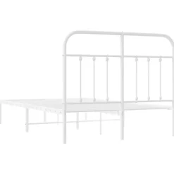 vidaXL - Bed frame met hoofdbord - Wit - Metaal - 120x200 cm New