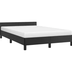 vidaXL - Bed frame met hoofdeinde zonder matras - Zwart - Kunstleer - 120x200 cm Sale
