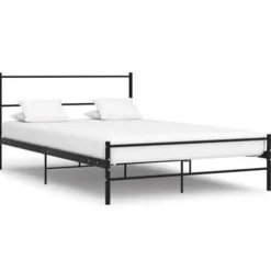 vidaXL - Bed frame met hoofdbord - Zwart - Metaal - 120x200 cm Best