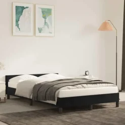 vidaXL - Bed frame met hoofdeinde - Zwart - Fluweel - 120 x 200 cm Hot