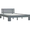 vidaXL - Bed frame met hoofdbord - Grijs - Massief grenenhout - 120x200 cm Online