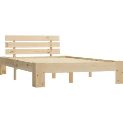 vidaXL - Bed frame met hoofdbord - Wit - Massief grenenhout - 140x200 cm Online