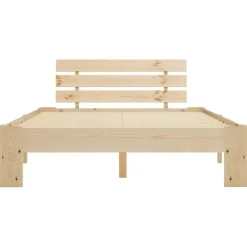 vidaXL - Bed frame met hoofdbord - Wit - Massief grenenhout - 140x200 cm Online