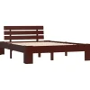vidaXL - Bed frame met hoofdbord - Donkerbruin - Massief grenenhout - 120x200 cm Discount
