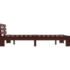 vidaXL - Bed frame met hoofdbord - Donkerbruin - Massief grenenhout - 120x200 cm Discount