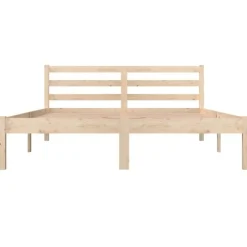 vidaXL - Bed frame met hoofdeinde - Naturel - Massief grenenhout - 140x190 cm Online