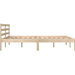 vidaXL - Bed frame met hoofdeinde - Naturel - Massief grenenhout - 140x190 cm Online