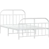 vidaXL - Bed frame met hoofd- en voeteneinde - Wit - Metaal - 120x200 cm Online