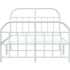 vidaXL - Bed frame met hoofd- en voeteneinde - Wit - Metaal - 120x200 cm Online