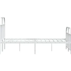 vidaXL - Bed frame met hoofd- en voeteneinde - Wit - Metaal - 120x200 cm Online