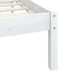 vidaXL - Bed frame met hoofdeinde - Wit - Massief grenenhout - 160x200 cm Outlet