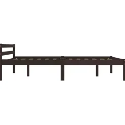 vidaXL - Bed frame met hoofdbord - Donkerbruin - Grenenhout - 120x200 cm New