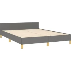 vidaXL - Bed frame met hoofdeinde - Donkergrijs - Stof - 140 x 200 cm Hot