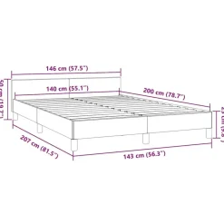 vidaXL - Bed frame met hoofdeinde - Donkergrijs - Stof - 140 x 200 cm Hot