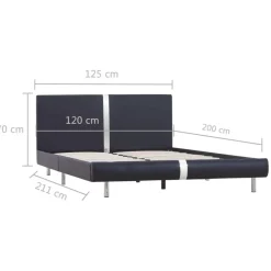 vidaXL - Bed frame met hoofdbord - Zwart - Kunstleer - 120x200 cm Best