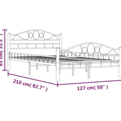 vidaXL - Bed frame met hoofdiende - zwart - Staal - 120x200 cm