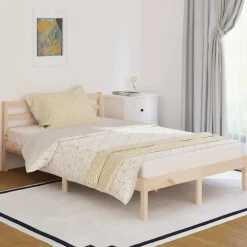 vidaXL - Bed frame met hoofdbord - Massief grenenhout - 120x200 cm Discount