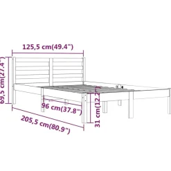vidaXL - Bed frame met hoofdbord - Massief grenenhout - 120x200 cm Discount