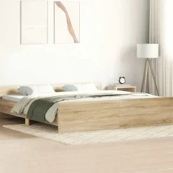 vidaXL - Bed frame met hoofd- en voeteneinde - Sonoma eikenkleur - 160x200 cm New