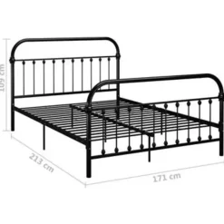 vidaXL - Bed frame met hoofdeinde - Zwart - Metaal - 160x200 cm Hot