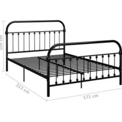 vidaXL - Bed frame met hoofdeinde - Zwart - Metaal - 160x200 cm Hot