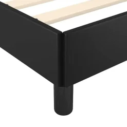vidaXL - Bed frame met hoofdeinde - Zwart - Kunstleer - 140 x 200 cm Discount