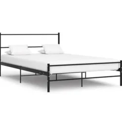 vidaXL - Bed frame met hoofdeinde - Zonder matras - Zwart - Metaal - 140x200 cm Best