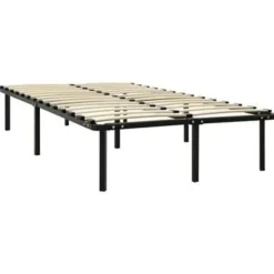 vidaXL - Bed frame met hout lattenbodem - Zwart - metaal - 160x200 cm New