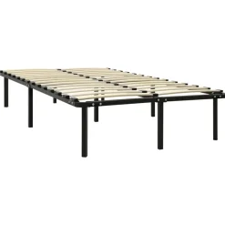 vidaXL - Bed frame met hout lattenbodem - Zwart - Metaal - 120x200 cm New