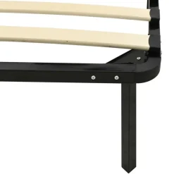 vidaXL - Bed frame met hout lattenbodem - Zwart - Metaal - 120x200 cm New