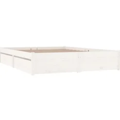 vidaXL - Bed frame met lades - Wit - Massief grenenhout - 140x200 cm