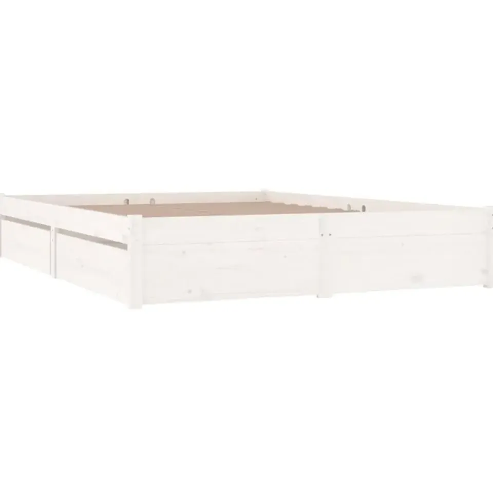 vidaXL - Bed frame met lades - wit - Massief grenenhout - 120x200 cm Clearance