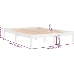 vidaXL - Bed frame met lattenbodem - Wit - Massief grenenhout - 140x200 cm Sale