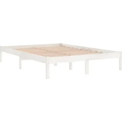 vidaXL - Bed frame met lattenbodem - Wit - Massief grenenhout - 120x200 cm Discount