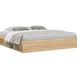 vidaXL - Bed frame met opbergruimte - Sonoma eikenkleurig - Hout - 200x200 cm Online