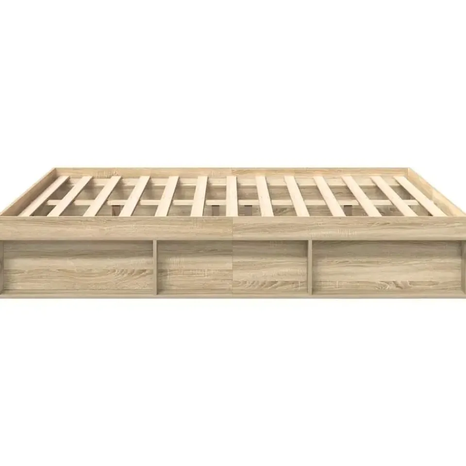 vidaXL - Bed frame met opbergruimte - Sonoma eikenkleurig - Hout - 200x200 cm Online
