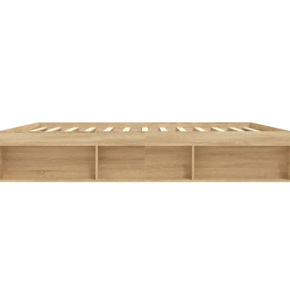vidaXL - Bed frame met opbergruimte - Sonoma eikenkleurig - Hout - 200x200 cm Online
