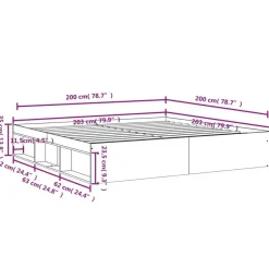 vidaXL - Bed frame met opbergruimte - Sonoma eikenkleurig - Hout - 200x200 cm Online