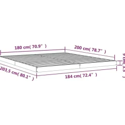 vidaXL - Bed frame pallet - Naturel - Massief grenenhout - 180x200 cm Discount