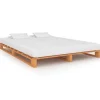 vidaXL - Bed frame pallet - Bruin - Massief grenenhout - 180x200 cm