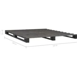 vidaXL - Bed frame pallet - Grijs - Massief grenenhout - 120x200 cm Discount