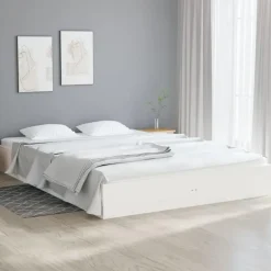 vidaXL - Bed frame pallet - Wit - Massief hout - 140x200 cm Best